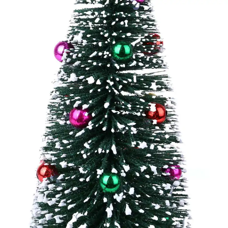 30cm25cm20cm15cm Christmas Tree Mini Pine Tree With Wood Base DIY Crafts Home Table Top Decor #2n15 (5)