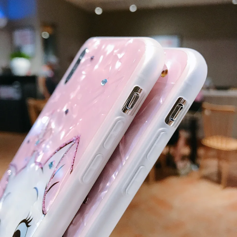 Мягкий чехол для телефона с блестками и бриллиантами Marie Cat для iphone6, 6s, 7, 8 plus, X, XR, XS, MAX, милый чехол с рисунком для девочек, высококачественный чехол