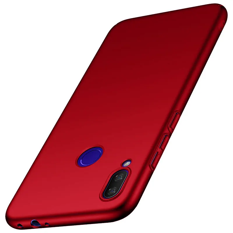Для Xiaomi Redmi Note 7 задняя крышка тонкий PC классический гладкая кожа матовый чехол для телефона для Xiomi Redmi Note 7 Note7 задняя крышка оболочка - Цвет: Красный