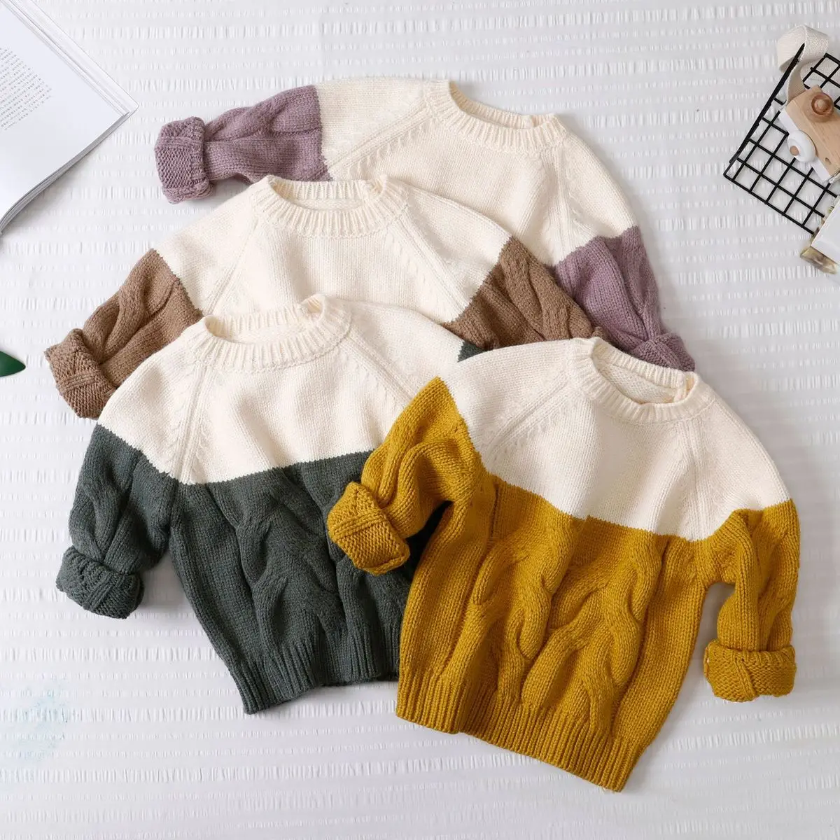 

Children's Garment Winter Sweater Pullover Cashmere Material Girls Children Coarse Needle Clothes