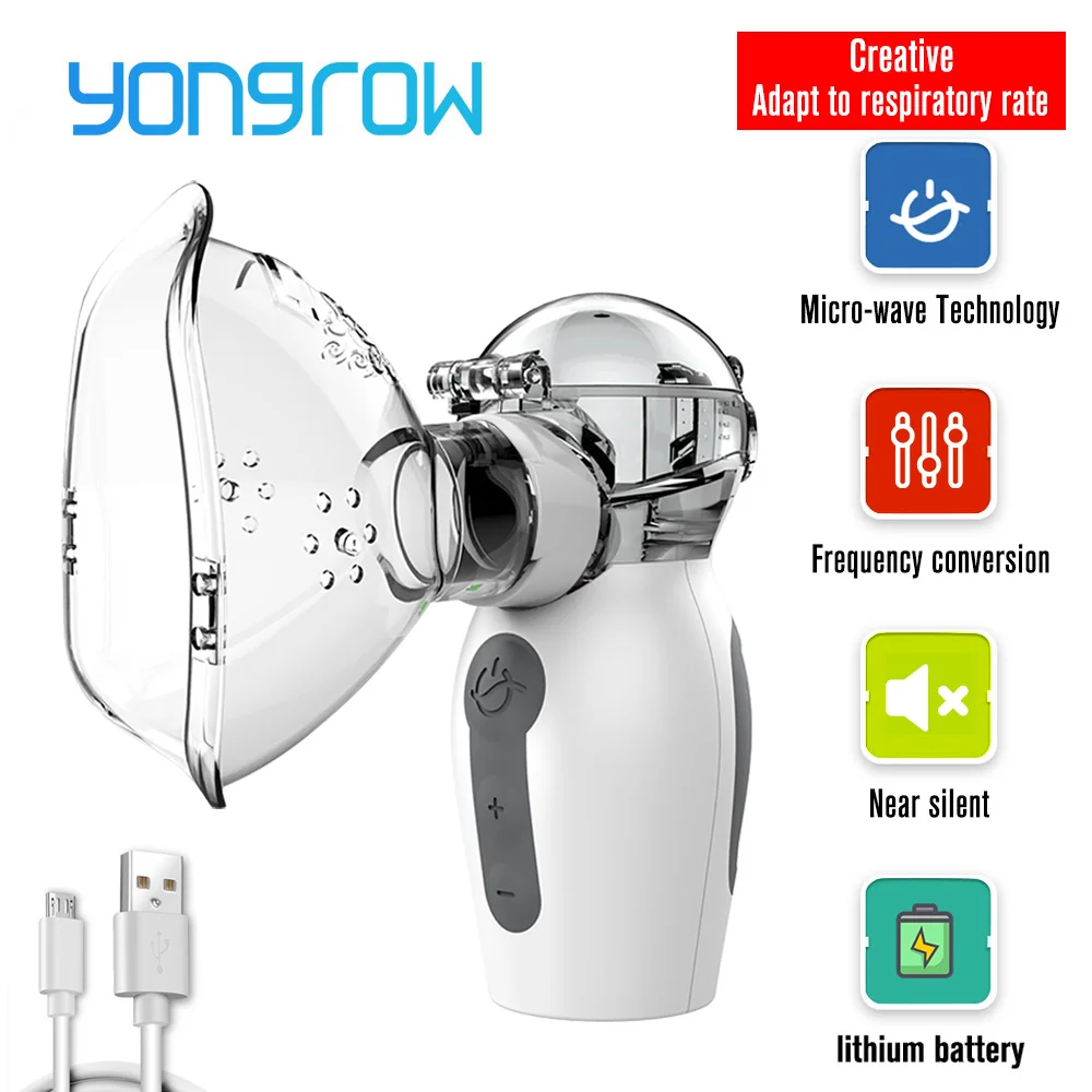 

Yongrow 2019 Newest Nebulizer Handheld Inalador Nebulizador Asthma Inhaler Atomizer for Children Adult USB Rechargeable