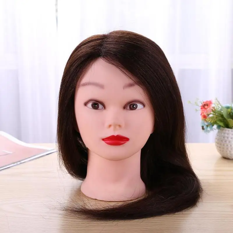 Парикмахерская тренировочная голова настоящие волосы кукла манекен голова косметологический манекен стрижка прическа тренировочная голова