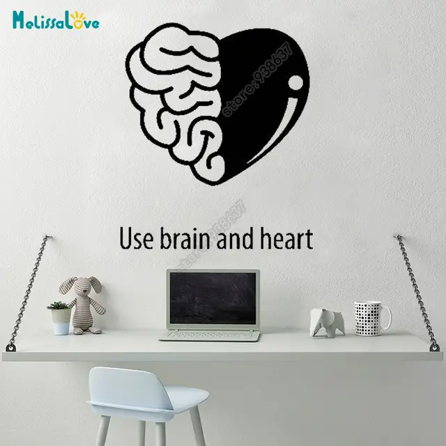 online shop use brain and heart office team work decal heart design