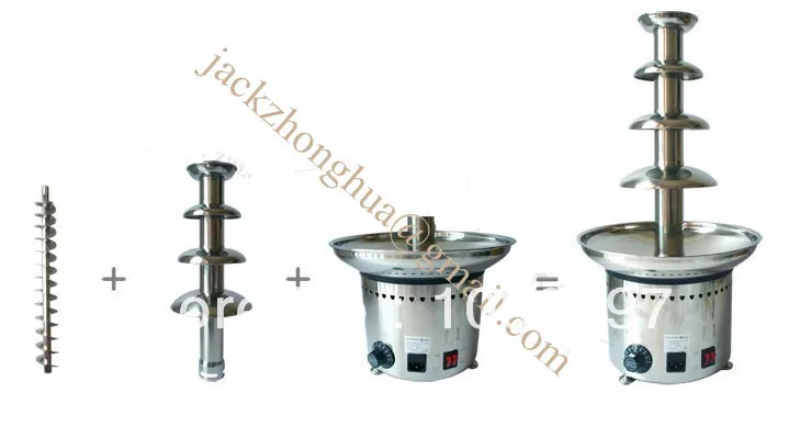 Stainless steel commercial chocolate fountain 7 tires 103cm height for home and commercial use