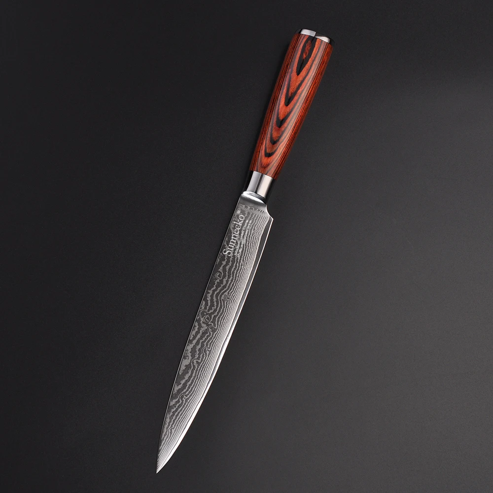 SUNNECKO 8" Slicer Knife Japanese 73 Layers Damascus VG10 Steel Kitchen