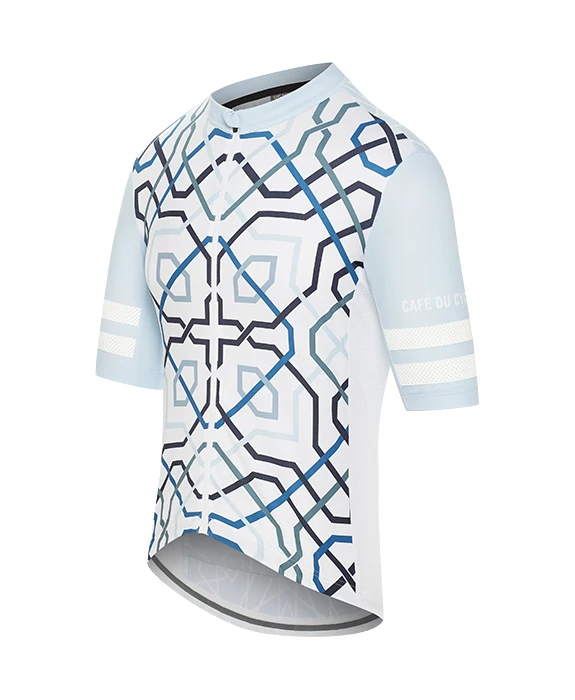 Новинка года Светоотражающие Велоспорт Джерси короткий рукав одежда высшего качества рубашка для езды на велосипеде мужская дорога mtb велосипеда - Цвет: light blue