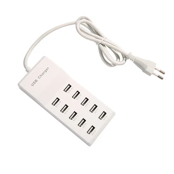

Universal 10 Ports Fast Charge USB Charging Desktop Mobile Phone Charger Adapter EU / US Plug for iPhone Tablet 5V/10A 60W GT