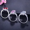 CWWZircons Sparkling Fire Cubic Zirconia Stone Engagement Ring Elegant Red Crystal Big CZ Finger Rings for Women Jewelry R066 ► Photo 3/6