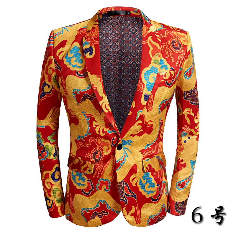 Slim Fit Blazer Для мужчин Новое поступление Для мужчин s блейзеры с цветочным рисунком Цветочные Пром платье, блейзер элегантные свадебные Блейзер и пиджак Для мужчин