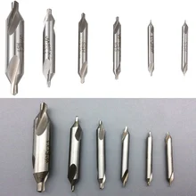 6pcs HSS High Speed Steel Center Drill Bits Set Metric Combined Countersink Kit 60 Degree Angle 1.0mm 1.5mm 2mm 2.5mm 3mm 5mm