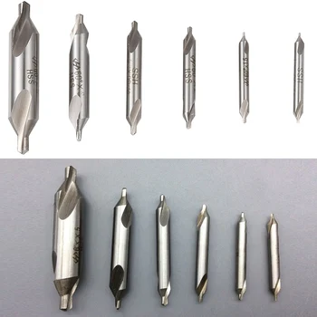 

6pcs HSS High Speed Steel Center Drill Bits Set Metric Combined Countersink Kit 60 Degree Angle 1.0mm 1.5mm 2mm 2.5mm 3mm 5mm