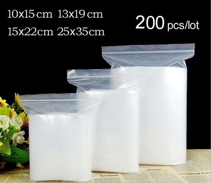 200 pcs Clear Soft Bony bags Transparent PE Bags Packing Self Adhesive Seal | Дом и сад