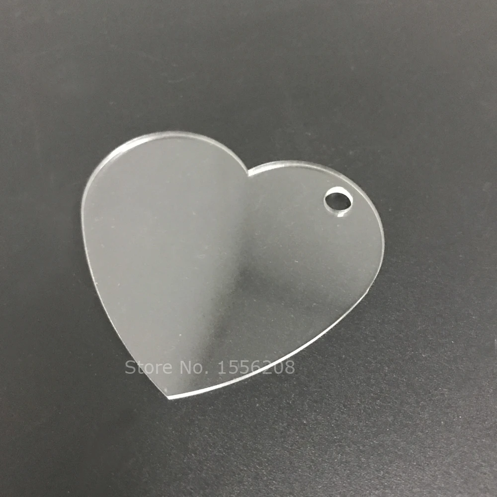 

Heart Shaped Clear Acrylic With Hole Blank Transparent Plexiglass Pendants Wedding Keychains Laser Cut Eco-Friendly Perspex