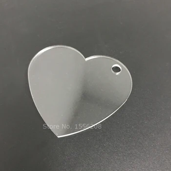 

Heart Shaped Clear Acrylic With Hole Blank Transparent Plexiglass Pendants Wedding Keychains Laser Cut Eco-Friendly Perspex