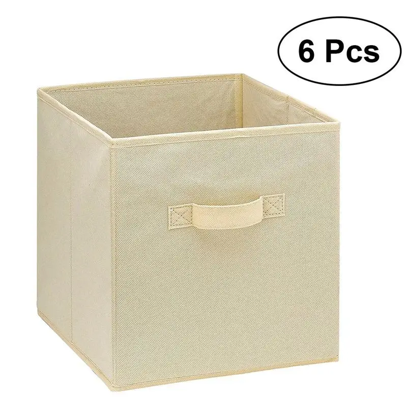6pcs Foldable Collapsible Fabric Storage Cube Baskets Boxes Bins