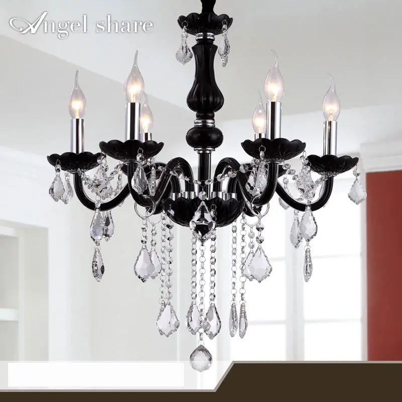 Черная хрустальная люстра для домашнего освещения lustre de cristal спальни кухни