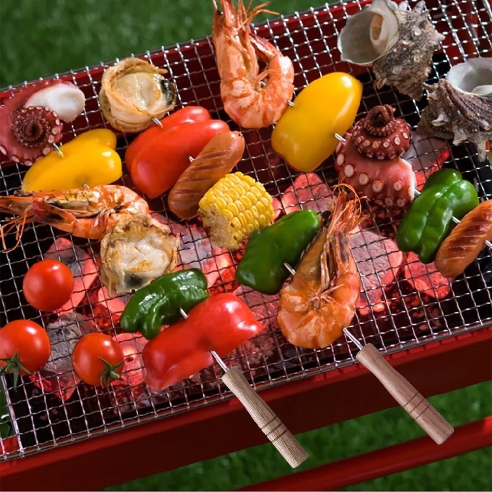 Wood bbq skewers with bag  (5)