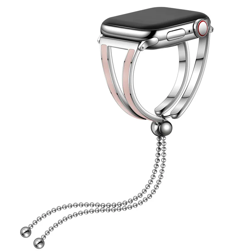 Новый женский серебряный браслет ремешок для Apple Watch 44 мм 42 38 40 замена iWatch серии 4 3 2