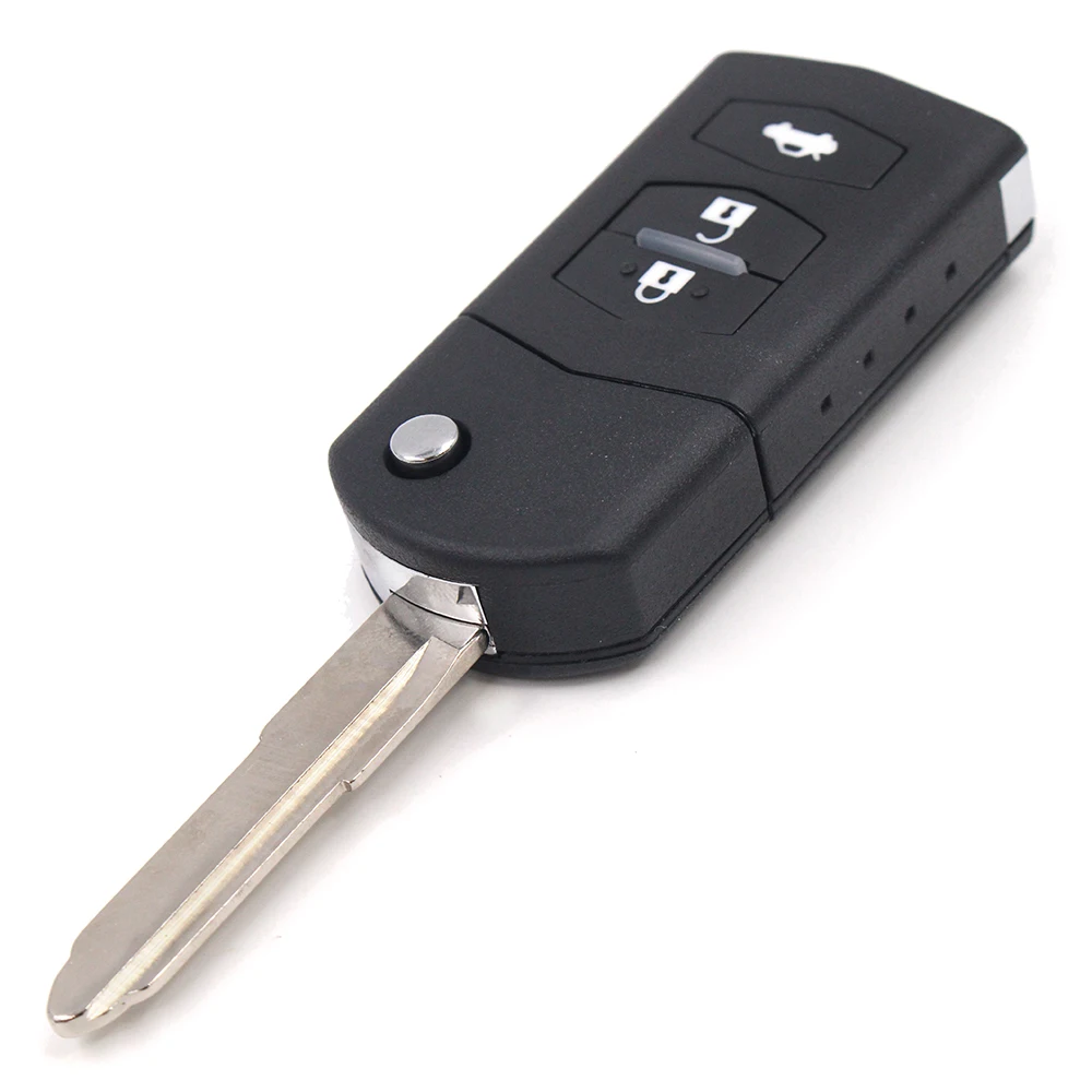 Keyecu 3pcs lot Replacement Folding Shell 3 Button Flip Remote Key Fob Case Blank Blade Uncut