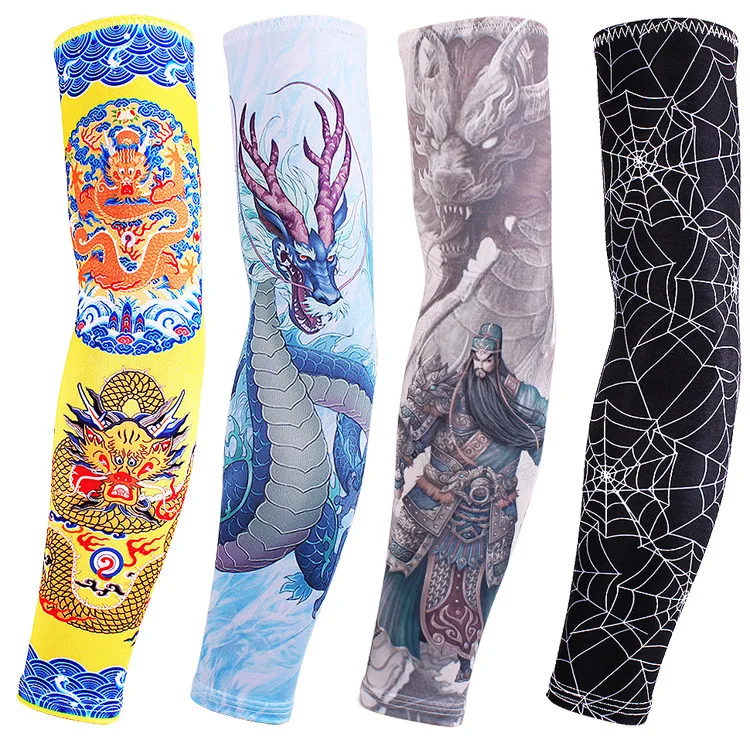 Ice silk sunscreen sleeve outdoor riding flower arm tattoo tattoo men and women arm sleeves fishing sleeve-1