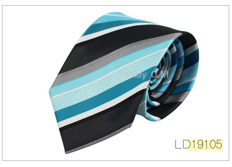 Модные классические шелковые галстуки для мужчин 7,5 см ширина полосатые мужские галстуки для свадьбы бизнес официальная одежда костюм жаккардовый тканый галстук - Цвет: LD19105