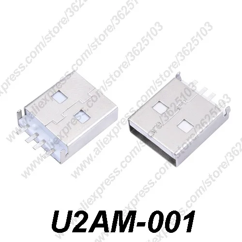 10 шт. U2AM-001USB 2,0 разъем штекер 90 градусов разъем для зарядки USB 2,0 разъем передачи данных короткий корпус