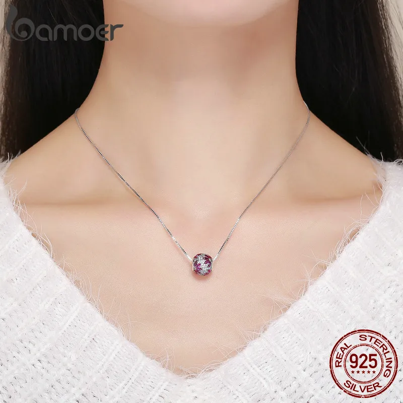 WOSTU Spring Collection 925 Sterling Silver Maple Leaves Clear CZ Beads fit Charm Bracelet & Necklaces DIY Jewelry BKC570