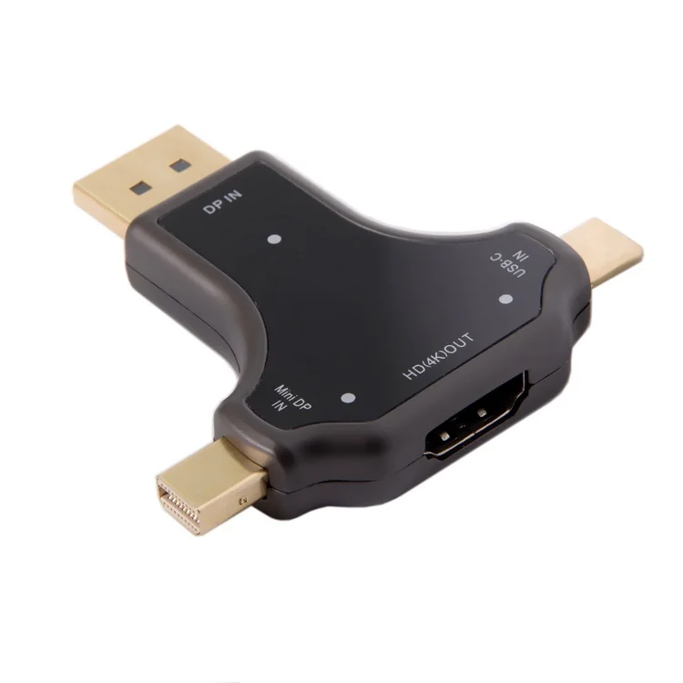 

USB3.1 Type-c USB-C & Displayport & Mini DP 3in1 to HDMI Female Adapter Type C 4K 2K for MacBook Laptop PC