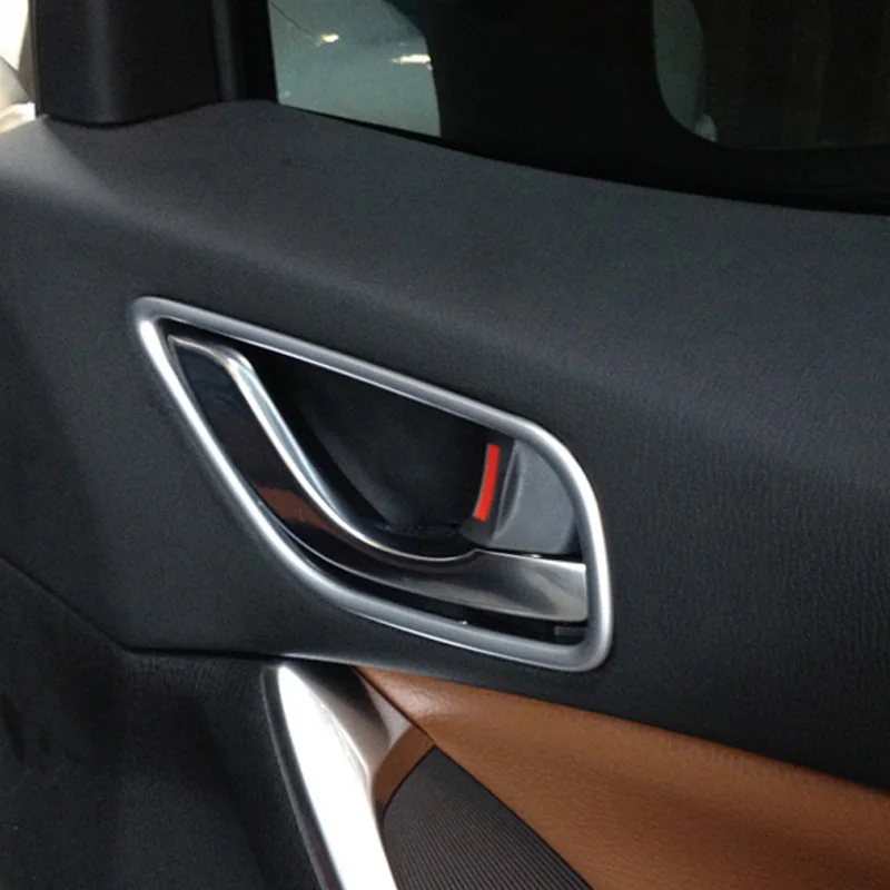 For Mazda CX-5 CX5 2013 2014 2015 2016 Inner Mouldings Door Handle Cup Trim Interior Panels Parts Handle Protector Catch Cover For Mazda CX-5 CX5 2013 2014 2015 2016 Inner Mouldings Door Handle Cup Trim Interior Panels Parts Handle Protector Catch Cover