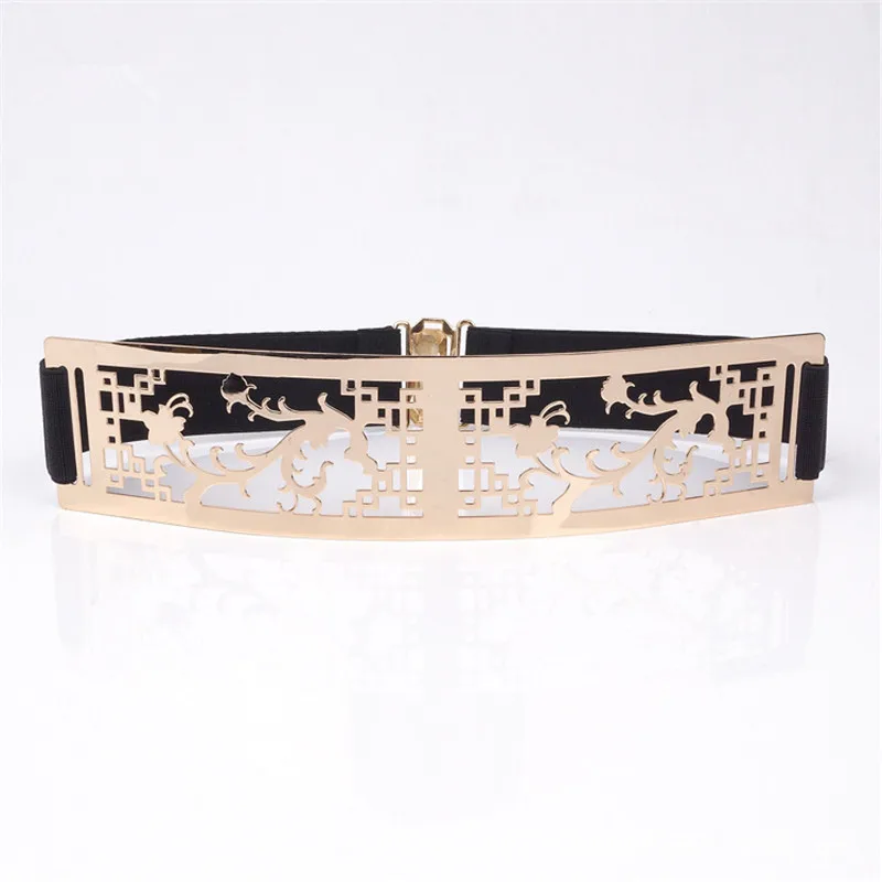 New Fashionable Women Metal Leaves Elastic Waist Dress Belt Str ap Waistband Promotion Sale BL72