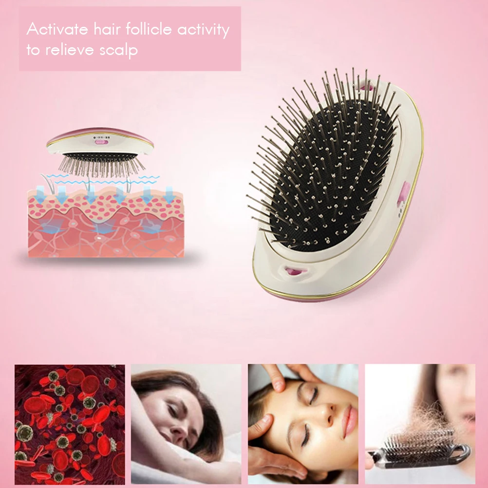 Portable Anti-static Electric Ionic Hair Comb Brush Head Massage Scalp Comb Smooth Portable Hair Styling Tools