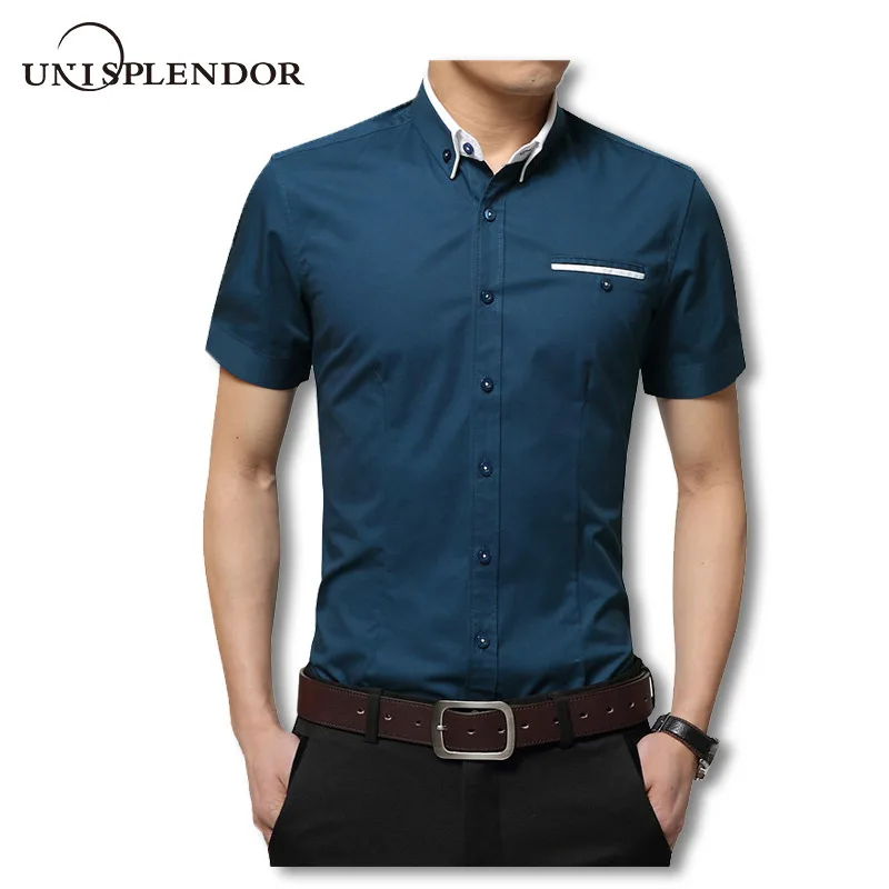 2019 الصيف الرجال قصيرة قمصان عارضة قمصان قمصان الصلبة قمصان جديد الأزياء 100% القطن الذكور قمصان شهم نمط YN10067