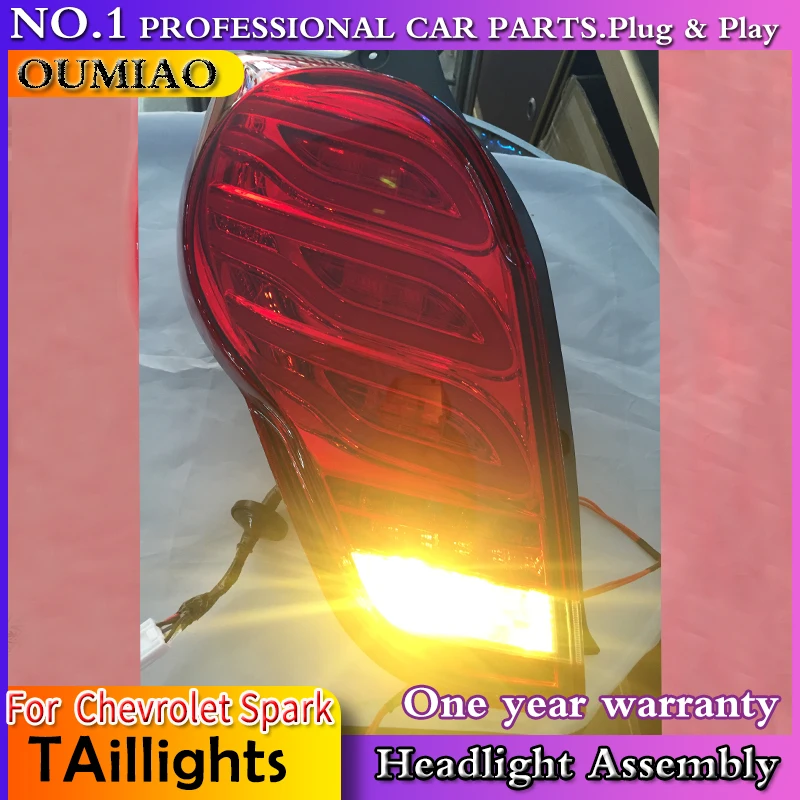 OUMIAO Автомобильный задний светильник для Chevrolet Spark задний светильник s 2010 2011 2012 2013- Spark светодиодный задний светильник DRL+ тормоз+ Парк