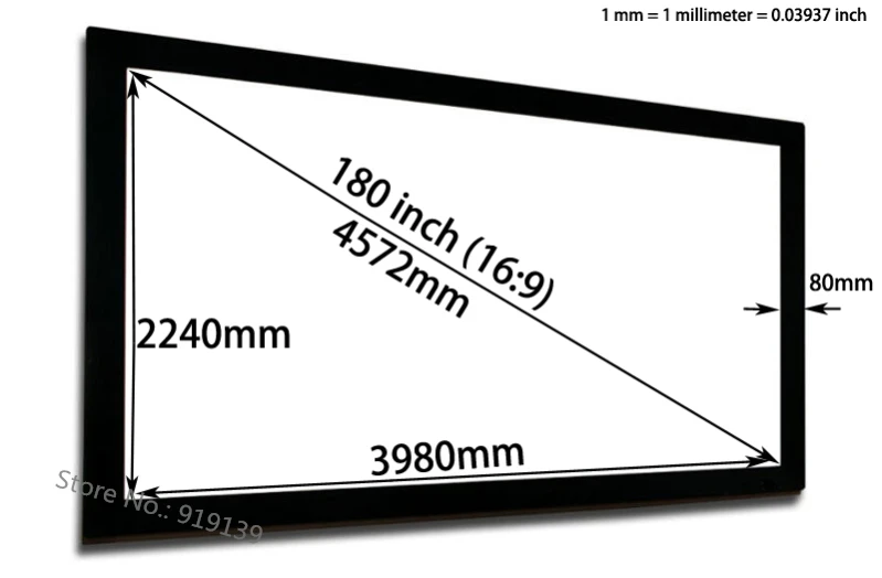 180 Inch Flat screen dimension
