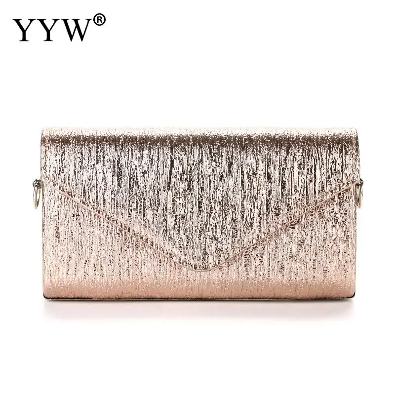 

YYW Champagne Wedding Clutch For Women Light Gold Envelope Clutch Wedding Handbag Purse Clutch Female 2019 Fashion Bolso Mujer