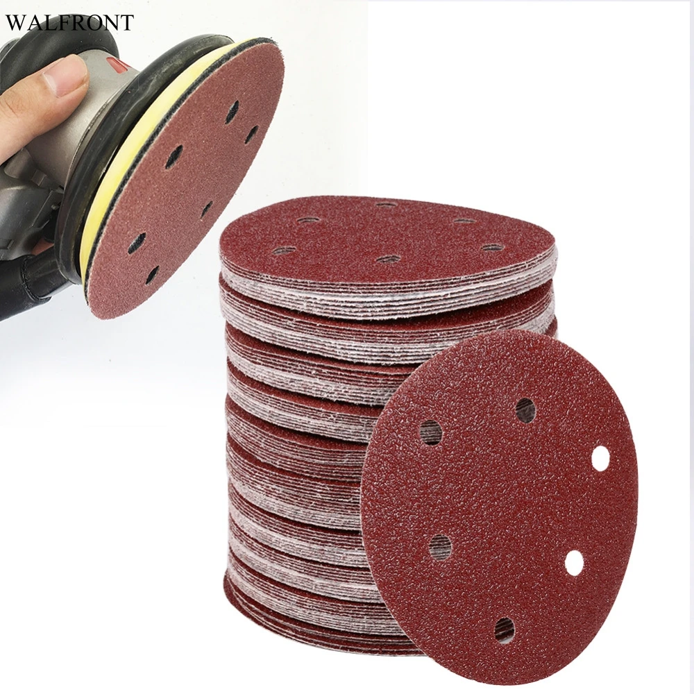 

100pcs Sanding Discs Alumina Sander 125mm Sand Paper Round Shape Grinding Discs Polishig Discs Grit Sanding Disc Tool Accessory