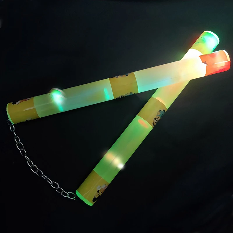 26 см Nunchaku пластиковая светящаяся игрушка для детей искусство цепи безопасный Брюс Ли нунчаки для начинающих Китайский Kongfu игры на открытом воздухе