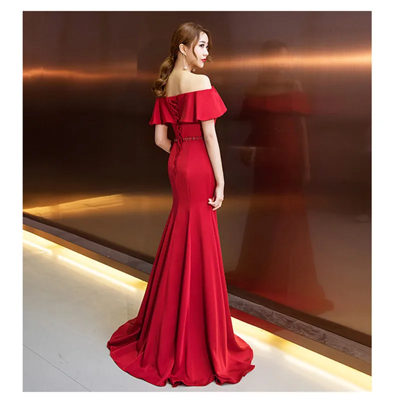 It's YiiYa Evening Dress Long Elegant Tunic Mermaid Women Party Dress Boat Neck Cap Sleeve Robe de Soiree Plus Size 2019 E515 It's YiiYa Evening Dress Long Elegant Tunic Mermaid Women Party Dress Boat Neck Cap Sleeve Robe de Soiree Plus Size 2019 E515