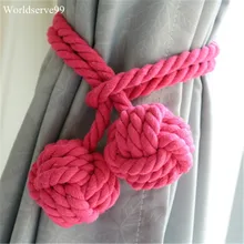 Пасторальный штора ручной работы галстук обратно двойной шар ремешок для связки хлопок зажимы для каната пряжки держатели украшения дома