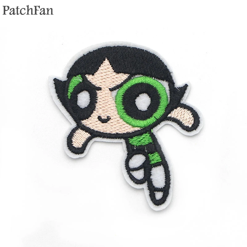 Patchfan The Powerpuff девушки вышитые железные нашивки значки лоскутное шитье куртка с аппликацией рюкзак значки-наклейки A1470 - Цвет: 5