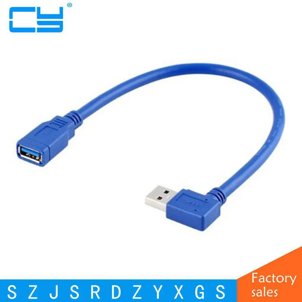 Высококачественный Удлинительный Кабель USB 3 0 A штекер гнездо 90 градусов