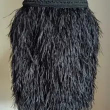 Юбка длиной выше колена из страусиных перьев, ткань на подкладке, 8 размеров, 6 цветов# SKT16001