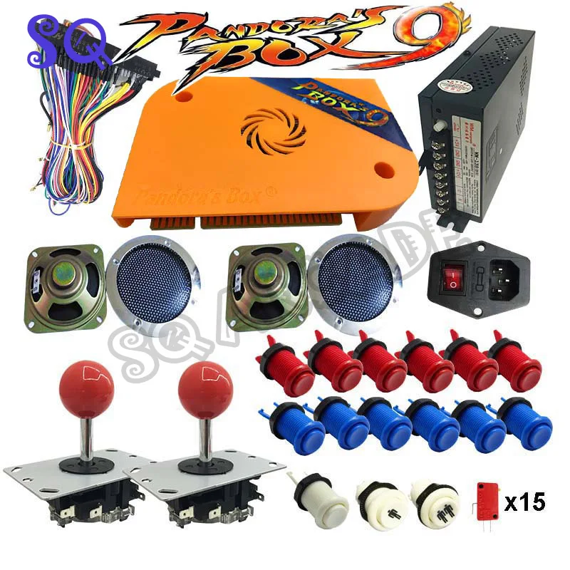 2 Player DIY Arcade Kit Pandora box 9 1500 in 1 game board and joystick American HAPP Style Push Button for Arcade Machine