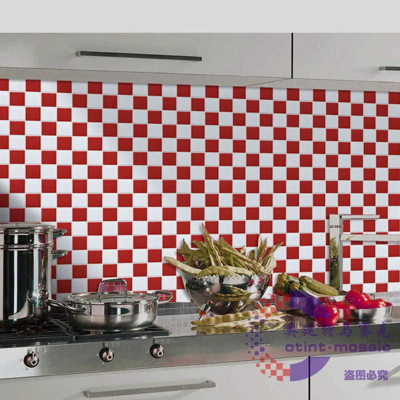 Ceramic Tiles Mosaic White Red Kitchen Backsplash 2x2 Porcelain Tile Bathroom Walls Shower Flooring Chess Puzzled Mosaics Aliexpress Ceramic Tiles Mosaic White Red Kitchen