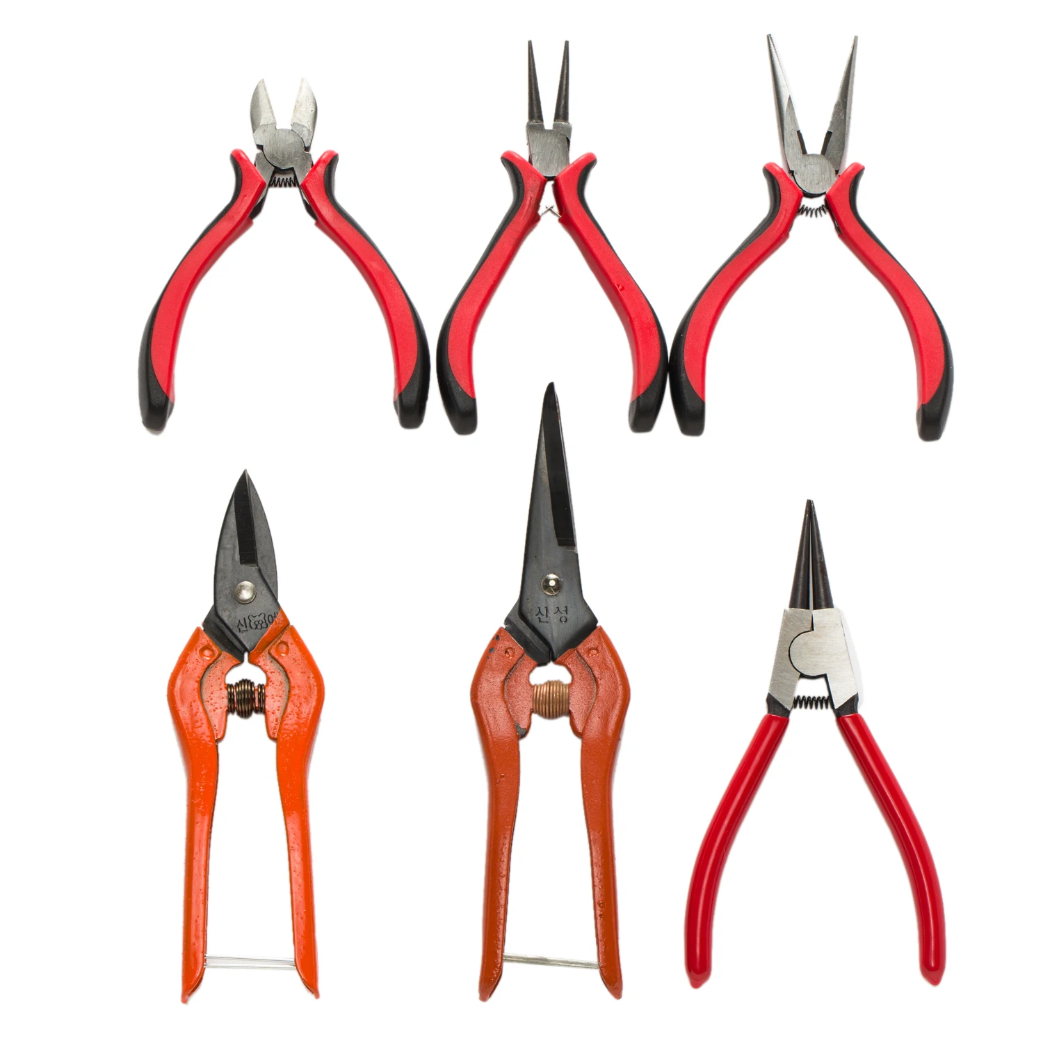 1 Piece Red Handle Diagonal Pliers/Opening Pliers/Long Nose Pliers