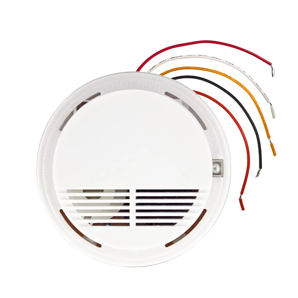 

10pcs/Lot Free Shipping 12V Network Wired Smoke Detector Fire Alarm Detector Wired Smoke Detector For Home House Office