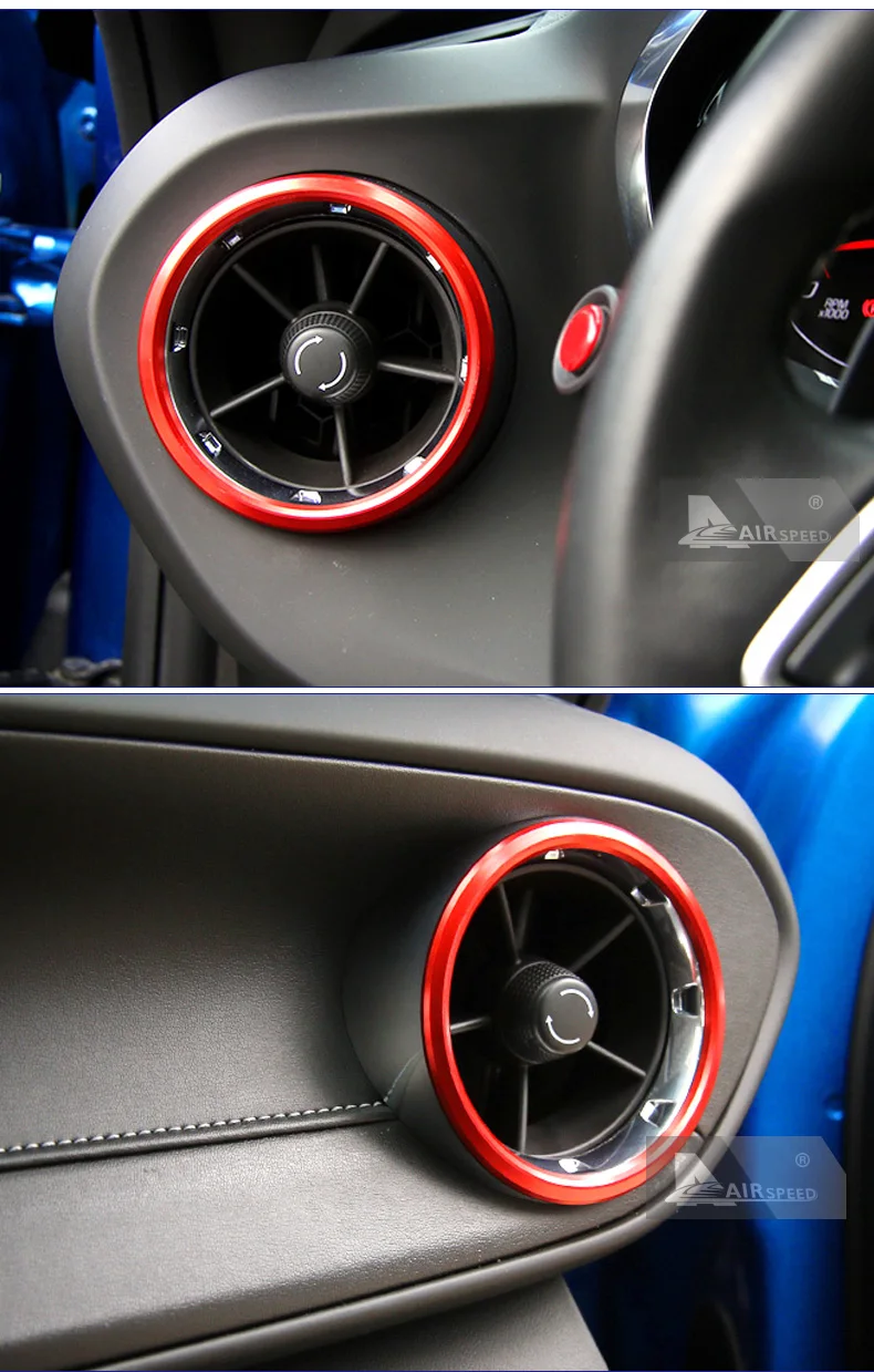 Airspeed 4 шт. для Chevrolet Camaro аксессуары+ автомобиль кондиционер Выход крышка отделка вентиляционные отверстия украшения кольца стайлинга автомобилей