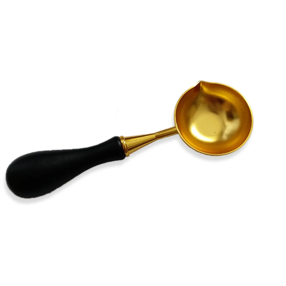 

10cm Quality Wax Stamp Sealing Wax Spoon Vintage Wood Handle Sealing Wax Spoon Anti Hot Wax Spoon 1 Pcs