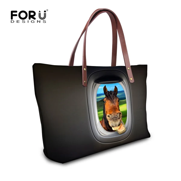 Мода, женская сумка, 3D животное, лошадь, печать, женская сумка через плечо, сумки через плечо, Повседневная Дамская сумочка высокого качества - Цвет: C0066AL