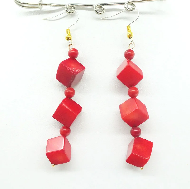 

Very classic! Natural red coral earrings, best gift for ladies